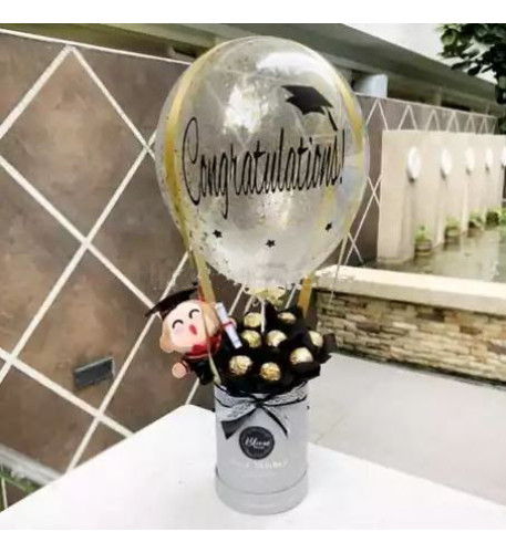 Hot Air Balloon 21 (Graduation White Line Toy Hot Air Balloon With Standard Wording)