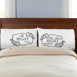 Mr. Right Mrs. Always Right Pillowcases - Set of 2 Mr. Right Mrs. Always Right Pillowcases - Set of 2