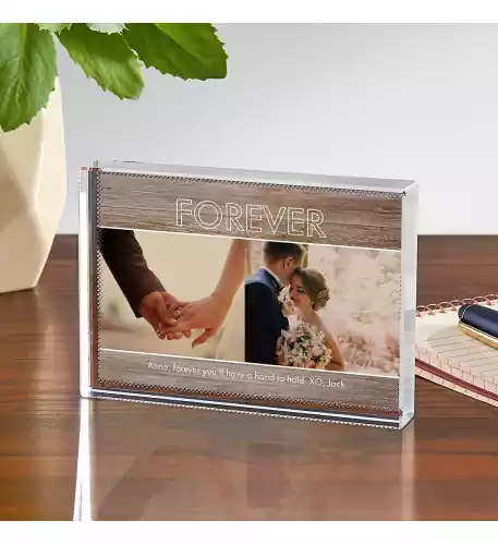 Message Of Love Photo Glass Block