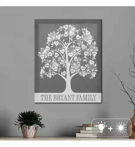 TwinkleBright® LED Hearts Family Tree Canvas