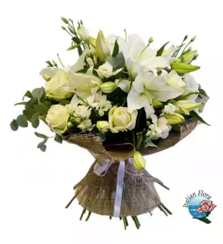Bouquet of white roses and lilies (Refined)