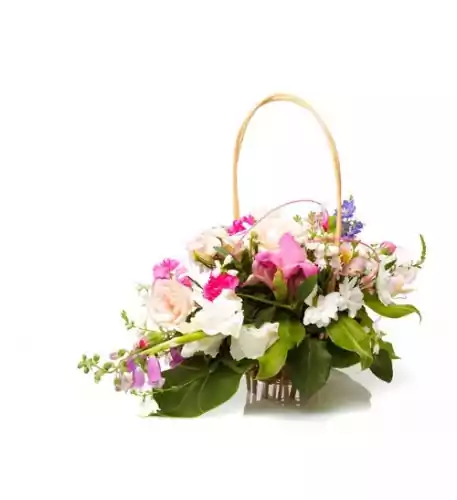 Basket of pink and white flowers (Refined)
