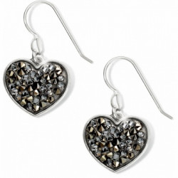 Crystal Rocks Heart French Wire Earrings