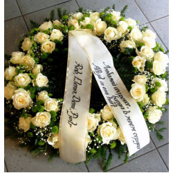 Wreath with white roses