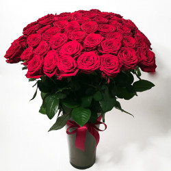Bouquet of tall red roses (35 Roses)