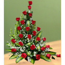 Roses Flower Arrangement In Basket