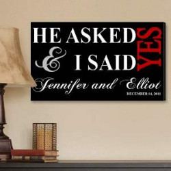 Personalized Black I Said Yes Canvas Print Personalized Black I Said Yes Canvas Print