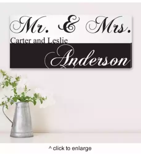 Personalized Mr. & Mrs. Couples Canvas Print