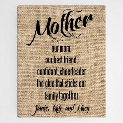 Personalized Mother Canvas Sign Personalized Mother Canvas Sign