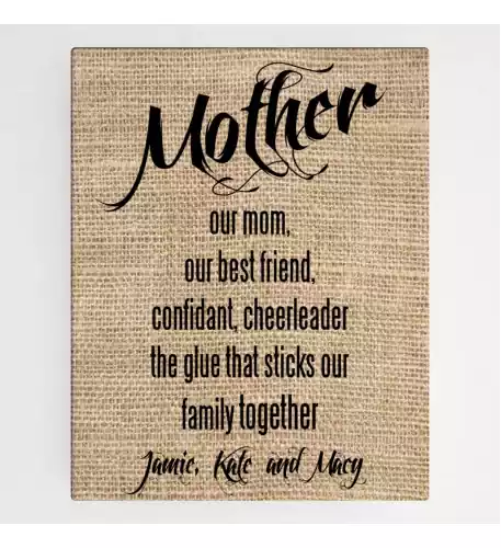 Personalized Mother Canvas Sign