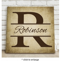 Burlap Stamped Design Canvas Burlap Stamped Design Canvas
