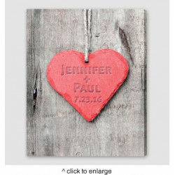Personalized Embossed Heart Canvas Sign Personalized Embossed Heart Canvas Sign