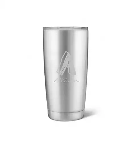 20 oz. Stainless Steel Brushed Initial Mug