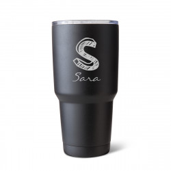 30 oz. Matte Black Brushed Initial Mug 30 oz. Matte Black Brushed Initial Mug